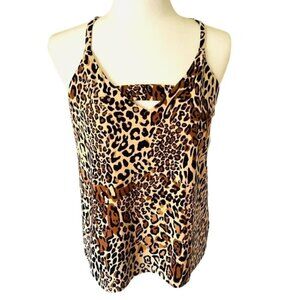 Bar III - Zip Back Cheetah-Printed Women Top Camisole Cheetah-Printed - Size S